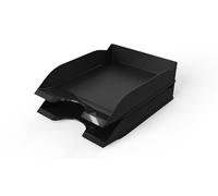 Durable Letter Tray Basic A4, Set of 6, Black, Stackable | Desktop Paper Tray, Fully Modular Design, High Gloss Flinish, Keeps Documents Organised, Made in Germany