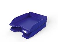 Durable Letter Tray Basic A4, Set of 6, Blue, Stackable | Desktop Paper Tray, Fully Modular Design, High Gloss Finish, Keeps Documents Organised, Made in Germany
