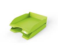Durable Letter Tray Basic A4, Set of 6, Green, Stackable | Desktop Paper Tray, Fully Modular Design, High Gloss Finish, Keeps Documents Organised, Made in Germany