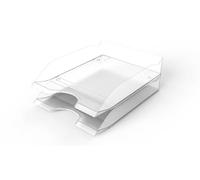 Durable Letter Tray Basic A4, Set of 6, Transparent, Stackable | Desktop Paper Tray, Fully Modular Design, High Gloss Finish, Keeps Documents Organised, Made in Germany
