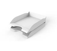 Durable Letter Tray Basic A4, Set of 6, White, Stackable | Desktop Paper Tray, Fully Modular Design, High Gloss Flinish, Keeps Documents Organised, Made in Germany