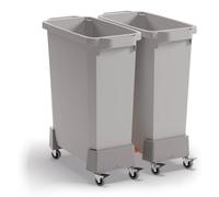 60L Linkable Bin Trolley - Robust Modular Waste Trolley Durable Dark Grey 1 Pack
