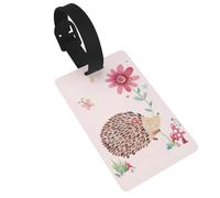 Durable Lovely Hedgehog Print Luggage Tag with Full Back Privacy Cover â€“ Bright ID Labels for Suitcases, and Backpacks