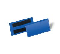 Durable Magnetic Ticket Holder Document Pockets | 50 Pack | 100 x 38mm | Blue