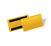 Durable Magnetic Document Pocket 150x67mm Yellow (Pack of 50) 174204