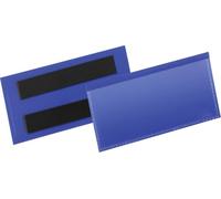 Durable Magnetic Document Pouch 100 x 38 mm, Pack of 50 Pieces, Dark Blue | 113 x 53 mm Polypropylene Scanner Safe Label Holder with Magnetic Strip