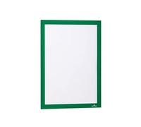 Durable DURAFRAME Self-Adhesive A4 Magnetic Frame for Solid Surfaces - Green - Pack of 2 - A4 Sign Holder for Indoor Wall and Door Use