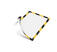 Durable DURAFRAME Security Magnetic A4 Display Frames for Metal Surfaces - Yellow and Black - Pack of 5 - A5 Sign Holder - For Displaying Safety Signage