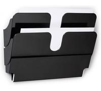 Durable Magnetic Leaflet Holder Flexiplus Duo A4 Landscape, Black | Magnetic Wall-Mounted Document Holder, No Drills or Tools Required, Holds up to 3kg, Made in Germany