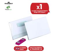 Durable Magnetic Name Badges 25 Pack Clear PVC ID Tags with Inserts 54 x 90 mm