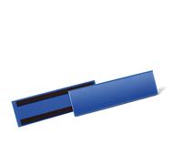 Durable Magnetic Ticket Holder 1/3 A4, Pack of 50, Dark Blue | Label Holder for Warehouse Shelves and Racking, Made from Robust Polypropylene, Scanner-Friendly, Made in Germany