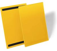 Durable Magnetic Ticket Label Holder Document Pockets, 50 Pack, A4 Yellow