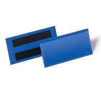 Durable Magnetic Ticket Holder Document Pockets | 50 Pack | 100 x 38mm | Blue