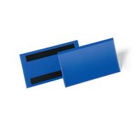 Durable Magnetic Ticket Holder Document Pockets | 50 Pack | 150 x 67mm | Blue