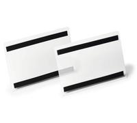 Durable Hard Cover Ticket Holder - Magnetic Label Holder - A5 Landscape - Pack of 10 - Transparent - Perfect for Labelling Shelves and Racking