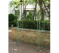Durable Metal Arch with Stakes, Large Support for Climbing Plants, Roses, and Vegetables, Vintage White Outdoor/Indoor Decoration (220 x 122 x 40 cm)