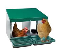 Durable Metal Chicken Nesting Box with Removable Trays and Roll-Out Egg Collection for Hens