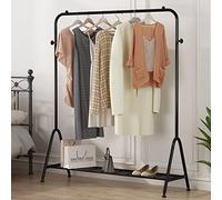 Durable Metal Clothes Rack with Multi-Slide Hangers, Assembled Coat Stand, Lower Shelf, Portable Fabric Hanger - Perfect for Home and Office nization