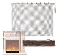 Durable Metal Fireplace Screen - Standing Spark Guard, Mesh Grate | Fire Place Screens Hangable Cover for Home, Decorative Scroll Design, Safety Fence, Very Tight Mesh.