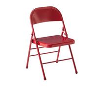 Durable Metal Folding Chair Lightweight Portable Stool for Dining Office Meetings & Dorms Easy Storage Simple Design Vibrant Red 1 Piece