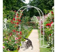 Durable Metal Garden Arch for Climbing Plants, Pgola Wedding Decoration, 80-350cm Width Options, Elegant White Trellis for Outdoor Garden Decor