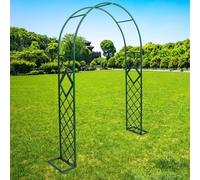 Durable Metal Garden Arch Heavy Duty Wedding Arch for Outdoor Ceremonies Steel Trellis Pergola Arbor for Climbing Plants Vines & Roses (Dark Green 180cm)