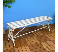 Durable Metal Park Bench Outdoor Garden Bench Iron Furniture for Patio Lawn Yard Front Porch - Stylish and Comfortable Seating Perfect for Parks & Gardens (Color: B)