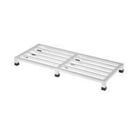 Durable Metal Plant Pot Rack with Rolling Wheels, Versatile Square Flower Cart for Indoor & Outdoor Garden, Plastic Palette Support (30x120x10cm)