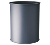 Durable Metal Round Waste Bin | Scratch Resistant Steel | 15L | Charcoal Grey