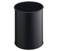 Durable Metal Round Waste Bin - Scratch Resistant Steel - 15L - Black | Size: 1 Pack Durable Black 1 Pack