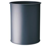 Durable Metal Round Waste Bin | Scratch Resistant Steel | 15L | Charcoal Grey