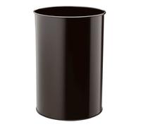 Durable Metal Round Waste Bin | Scratch Resistant Steel | 30L | Black