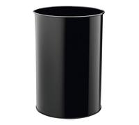 Durable Metal Round Waste Bin - Scratch Resistant Steel - 30L - Black | Size: 1 Pack Durable Black 1 Pack