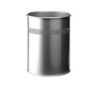 Durable Metal Waste Bin 15 Litre Silver 3300/23