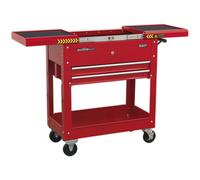 Durable Mobile Tool And Parts Trolley - Steel Red Storage Solution 770mm X 370mm X 830mm