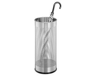 Durable Modern Perforated Steel Umbrella Stand - 29 Litre Silver