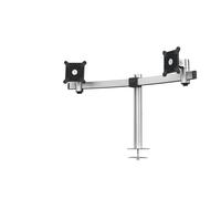 Durable Dual Monitor Mount Pro for 2 Screens - Dual Arm Monitor Stand with Through Bolt for Desk Mounting - VESA 75/100 - For 21 - 27 Inch Screens - Ergonomic, Height Adjustable, Rotate & Tilt