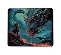 Durable Mouse Pad, Dragon Mon-Ster Landscape Mystic Horror Teal Office Mousepad Non-Slip Desk Mats 25X30cm for Laptop Work Computer