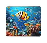 Durable Mouse Pad, The Underwater World Tropical Fish Office Mousepad Spill-Resistant Desk Mats 25X30cm for Gamer Studying Laptop