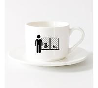 Durable Mugs Gift Animals Related Jobs Occupations Careers （6oz/175ml） Perfect for Kitchens, Restaurants & Cafes, Great Gift Idea，Sets Tea Cup with Saucers (White)