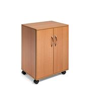 Durable Multi-Finctional Trolley with Closing Doors | Beech Colour | Perfect for Storing Documents, Folders, Files, etc. In Any Workplace Environment