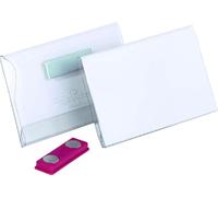 Durable Name Badge 54 x 90 mm with Magnet Transparent | Pack of 25 Badges | Includes Blank Insert Cards | Ideal for Events and Visitor Management