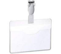 Durable Name Badge 60 X 90 mm With Plastic Clip Transparent Pack Of 25 Badges Includes Blank Insert Cards Ideal For Events And