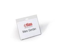 Durable Name Badge 60 x 90mm, Pack of 5, with Closed Front | Transparent Name Tag Holder, Hole Punch for Lanyard or Badge Reel, for Event and Visitor Management, Made in Poland