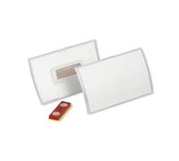 Durable Click Fold Name Badge - 54 x 90mm with Magnet - Anti-Twist - Made from Polypropylene - Pack of 10 - Transparent - Perfect for Events & Exhibitions