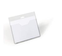 Durable Visitor Name Badge 60 x 90mm Transparent, Pack of 20 Badges, Includes Blank Insert Cards, ideal For Events and Visitor Management