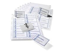 BOX OF 20 BRAND NEW DURABLE COMBI CLIP PIN NAME BADGE SET INSERTS 54x90mm 818200