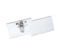 Durable Name Badge with Combi Clip 40x75mm Clear (Pack of 50) 8141/19