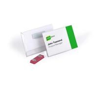 Durable Name Badge with Magnet 54x90mm Transparent, Pack of 25
