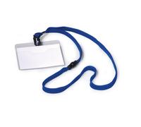Durable Name Badge with Textile Neck Strap - Dark Blue (Pack of 10)